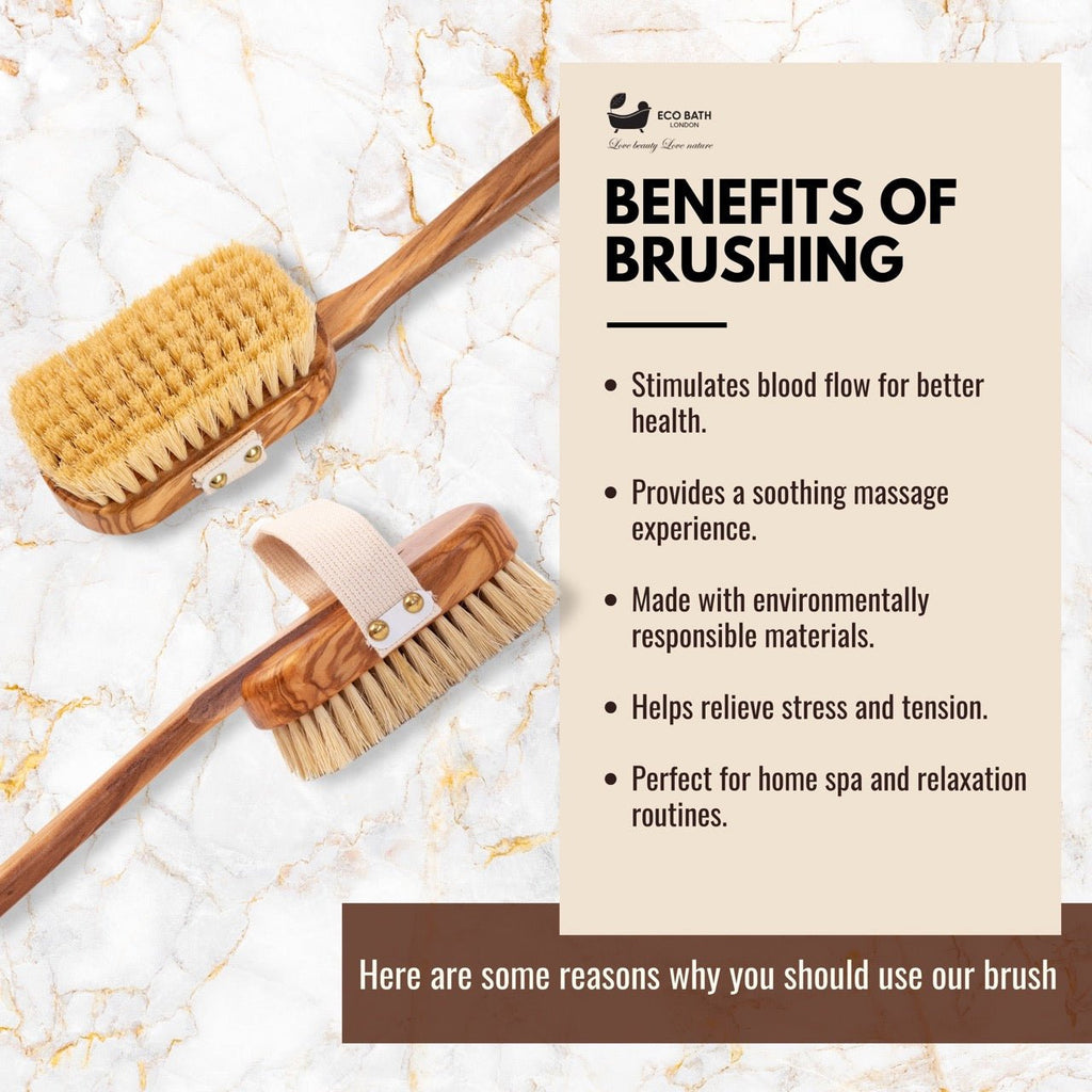 Luxury Natural Sisal Olive Wood Body Brush for Dry Brushing
