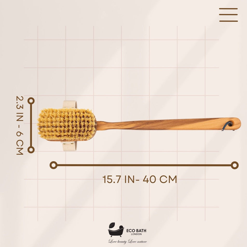 Luxury Natural Sisal Olive Wood Body Brush for Dry Brushing