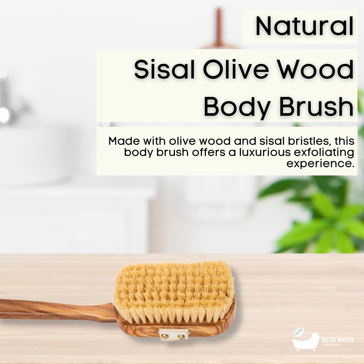Luxury Natural Sisal Olive Wood Body Brush for Dry Brushing