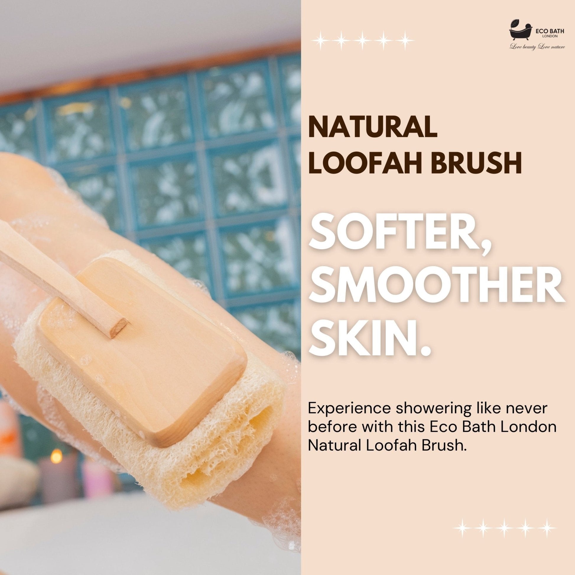 Natural Loofah Body Brush with Handle