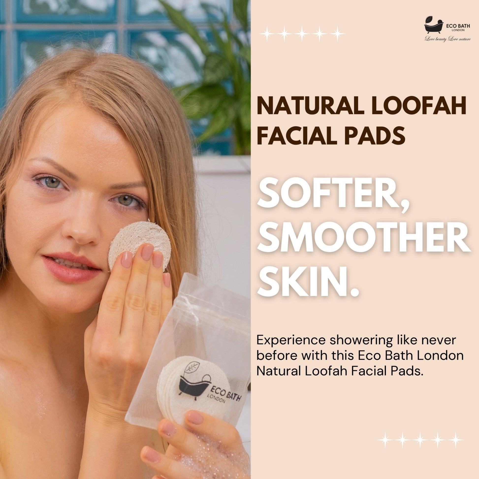 Natural Loofah Face Exfoliating Scrubber Pads, Set of 6