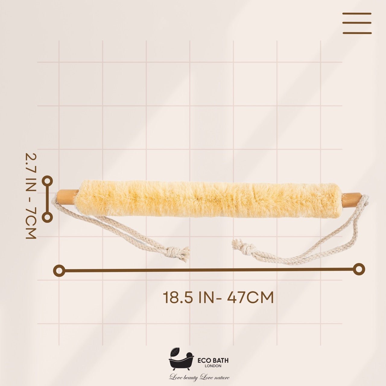 Natural Sisal Body Exfoliating Strap for Back Scrubbing