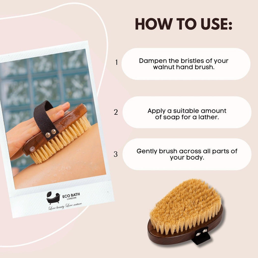 Natural Sisal Walnut Hand Brush for Dry Brushing