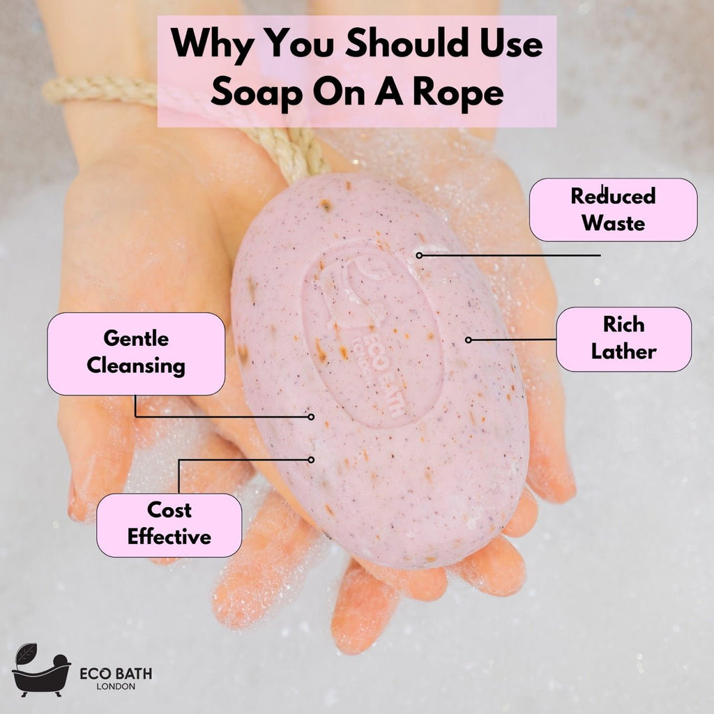 Rose Soap on a Rope with Shea Butter 220g