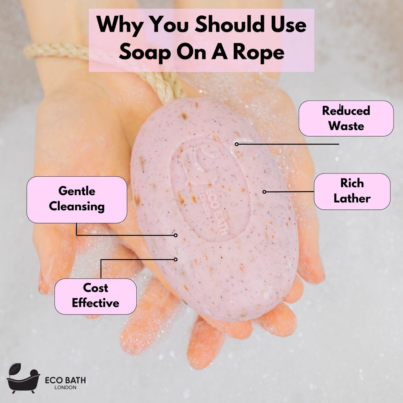 Rose Soap on a Rope with Shea Butter 220g