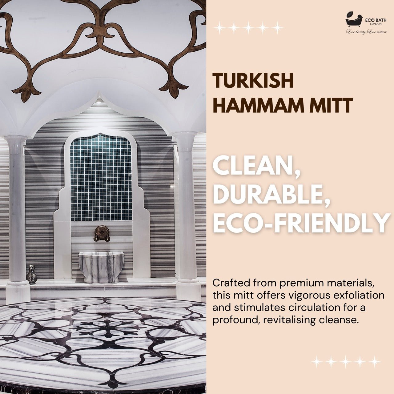 Turkish Bath Mitt Fine Texture Skin Exfoliating Glove