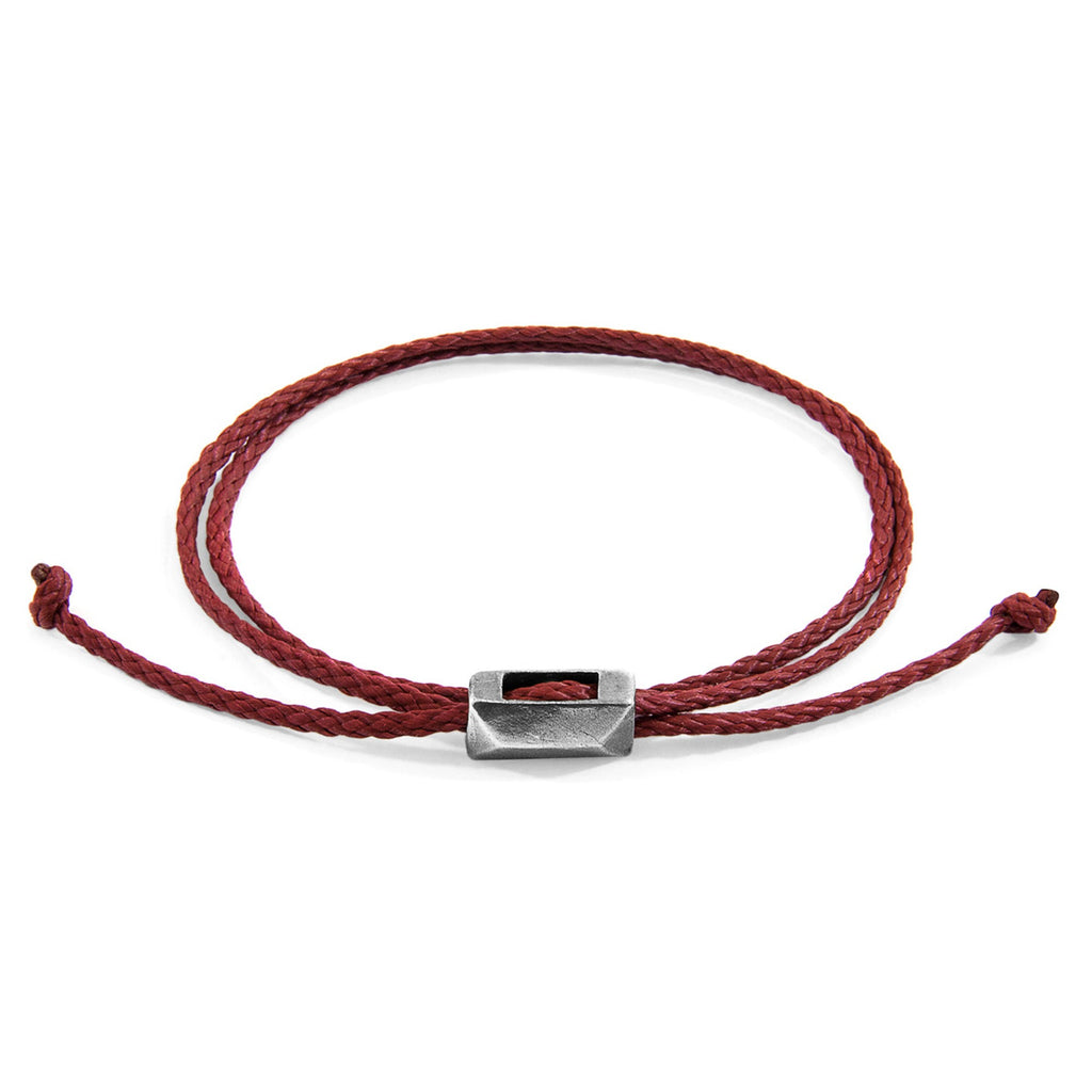 Elevate Your Style with the Edward Silver and Rope SKINNY Bracelet - British Craftsmanship at Its Finest by ANCHOR & CREW at www.brixbailey.com