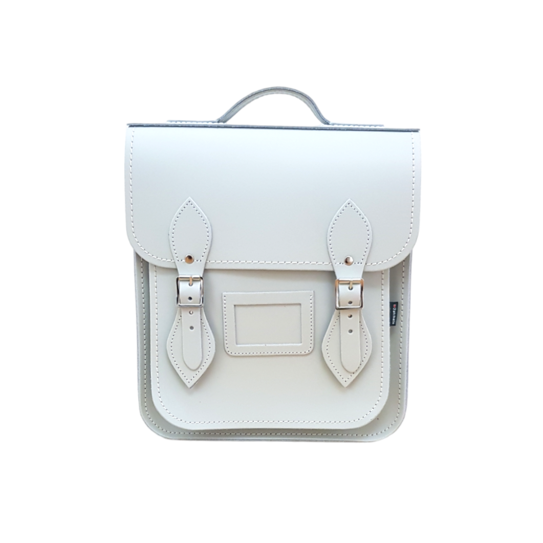 Handmade Leather City Backpack in Eggshell