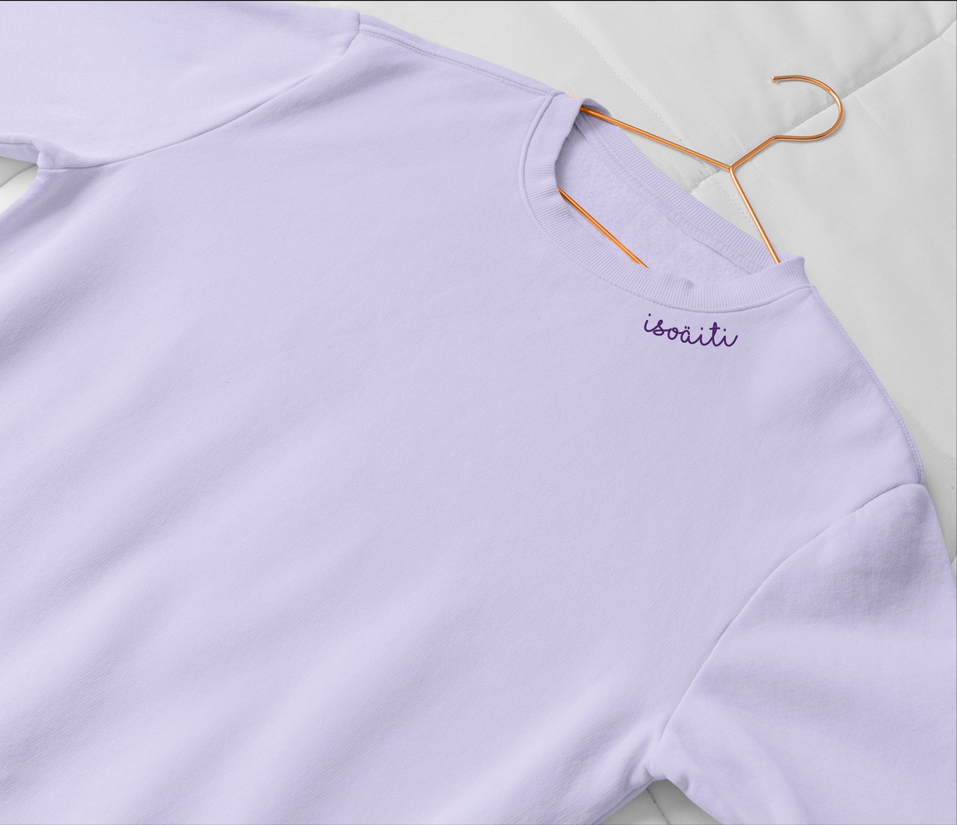 Embroidered Collar Organic Cotton Sweatshirt "Isoäiti" (FI)
