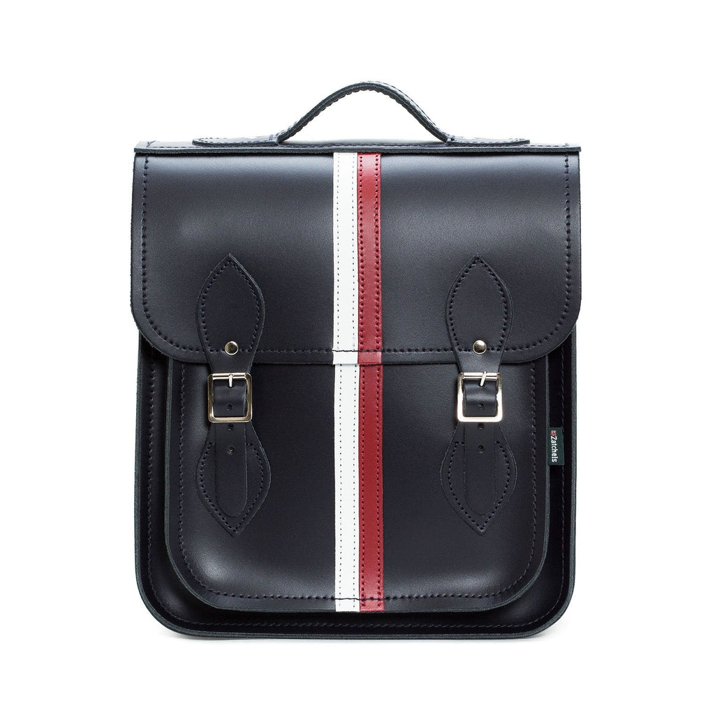 Handmade Leather City Backpack in Navy