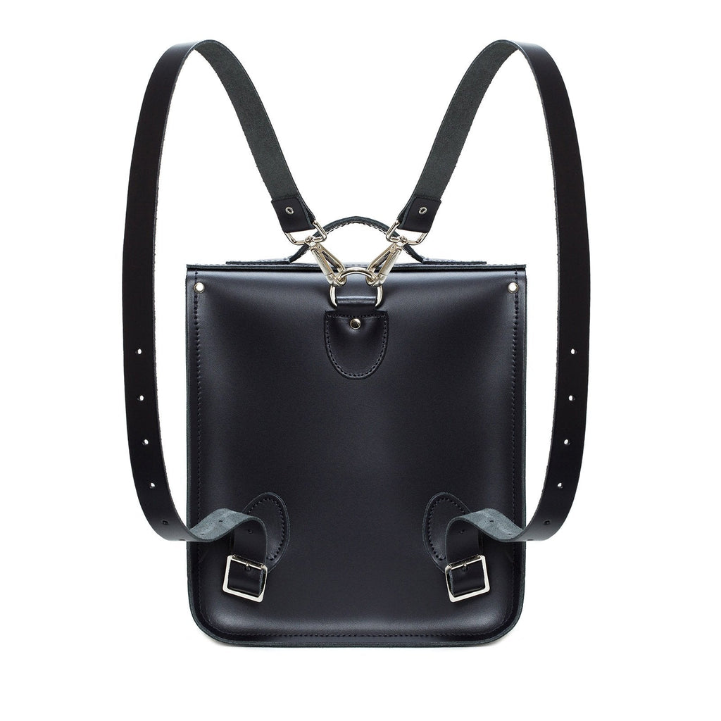 Handmade Leather City Backpack in Navy