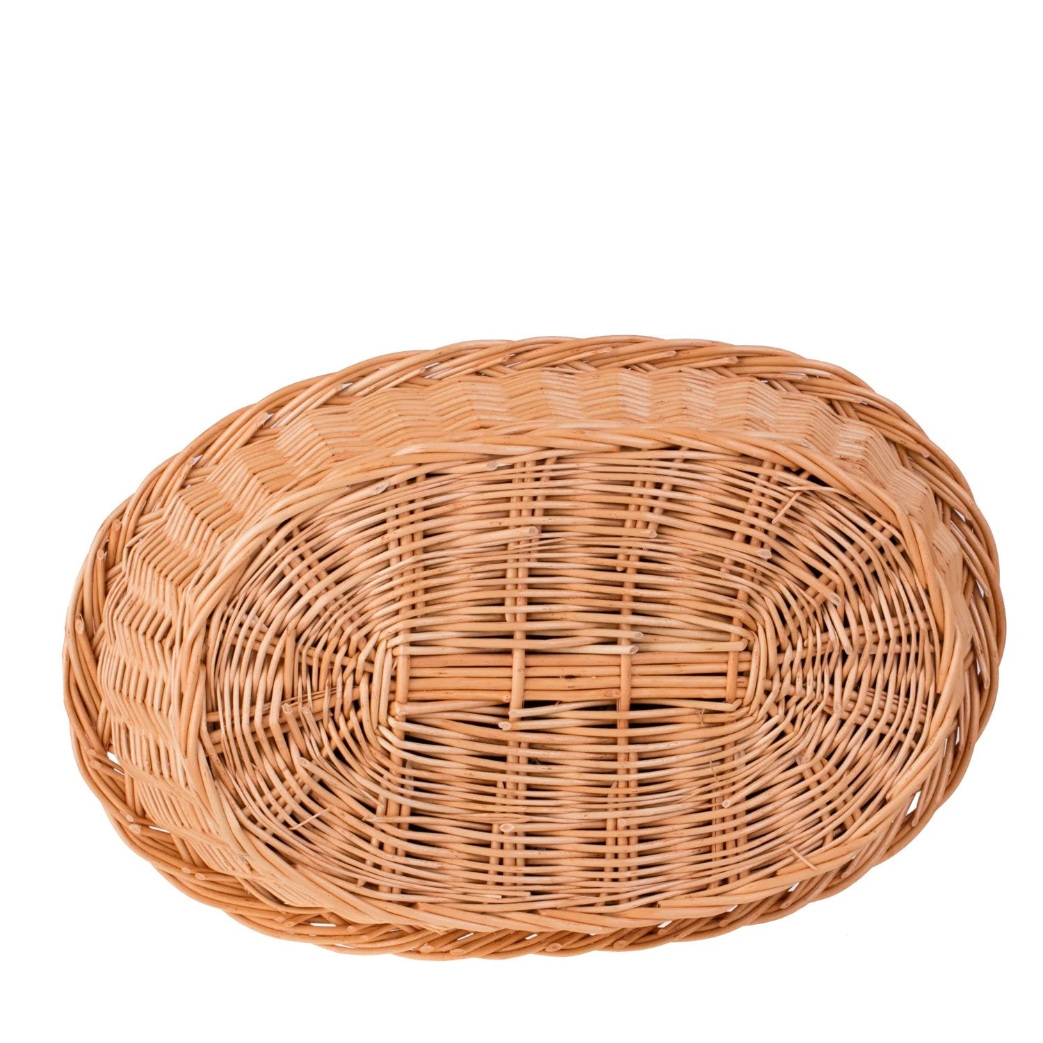Enovia Natural Wicker Dog Bed With Black Cushion, 60x43 cm