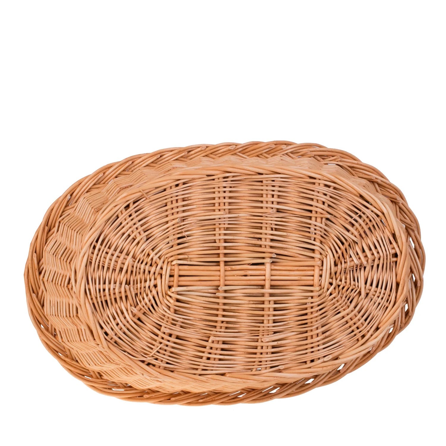 Enovia Natural Wicker Dog Bed With Grey And Pink Cushion,  75x57 cm