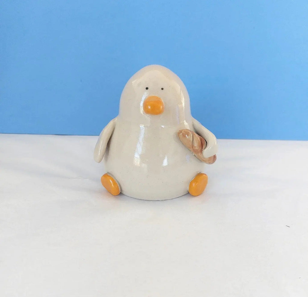 Ed with the Bread Ceramic Duck Ornament