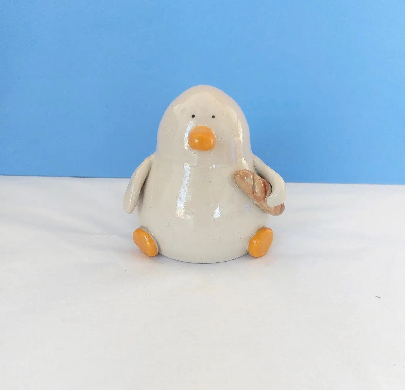 Ed with the Bread Ceramic Duck Ornament