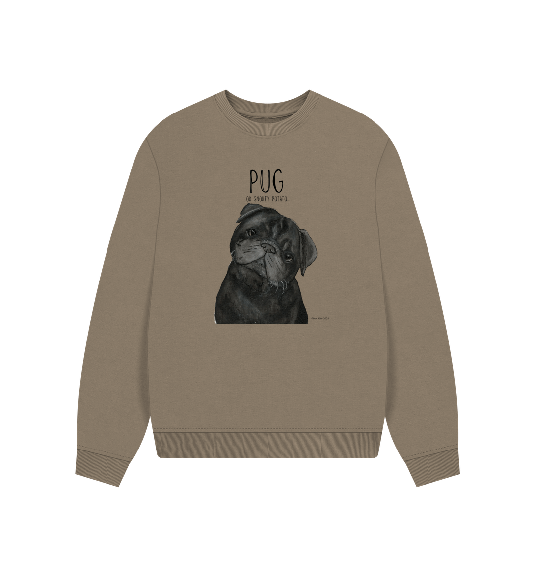 Snorty Potato Oversized Sweatshirt for Pug Lovers