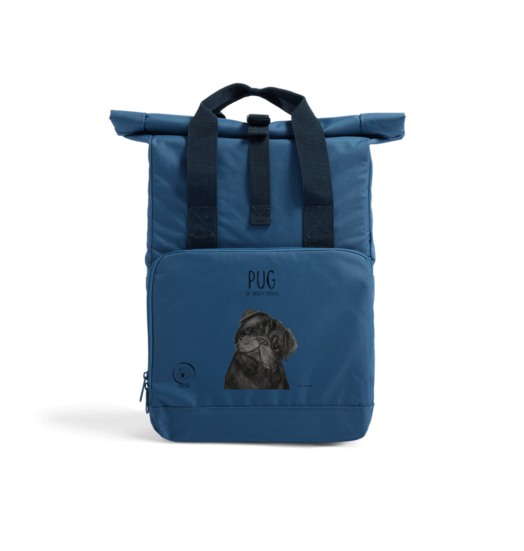 Pug or Snorty Potato Ethical Backpack for Pug Lovers Black