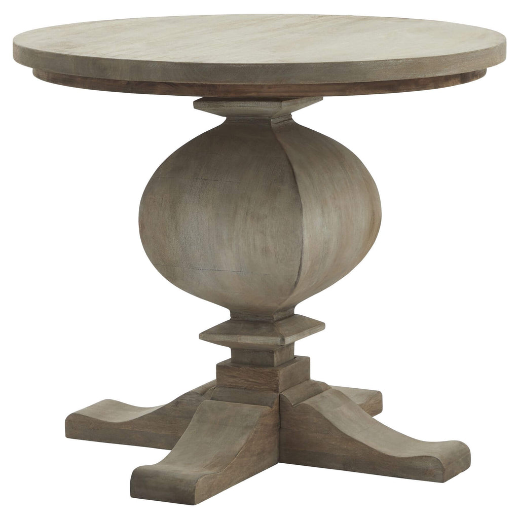 Copgrove 1-drawer side table in bleached hardwood with black iron handles, French-inspired pedestal base by RoomLondon at brixbailey.com