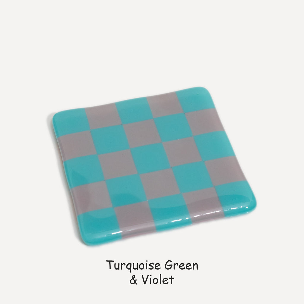 10cm Chequered Dual Colour Coaster Oceanside Collection