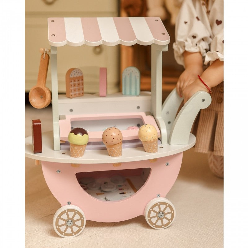 bold front view of the woopie green xxl pastel ice cream cart fully stocked and ready for business
