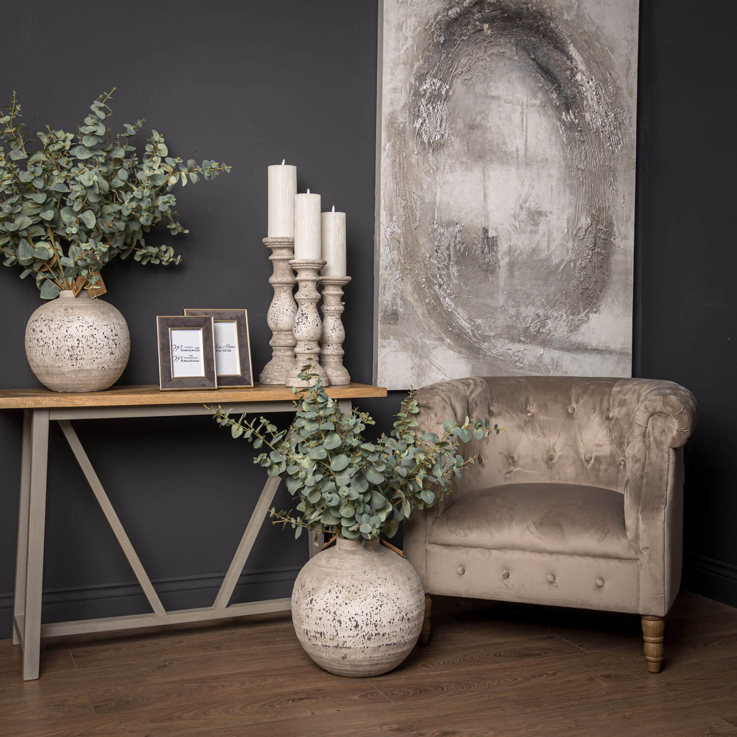 Handcrafted ceramic centerpiece with stone texture in neutral tone, emitting warm ambient glow for modern interiors. by sostter at brixbailey.com