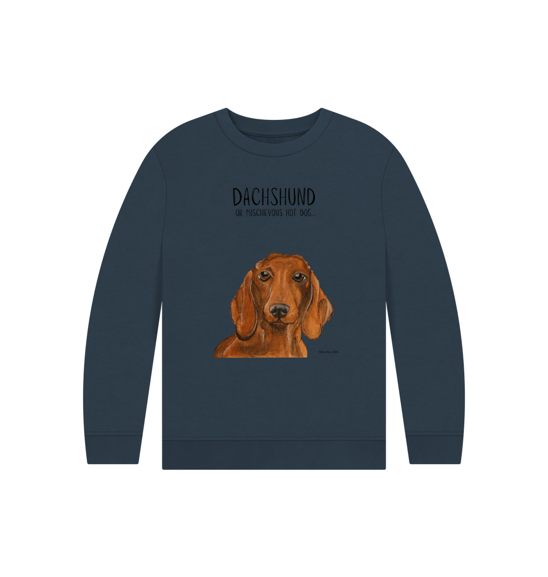 Snuggly Sausage Dog Kids Sweatshirt Ethically Made