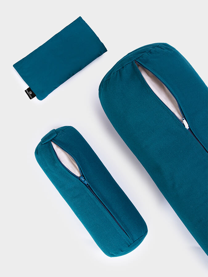 Organic Meditation Bolster and Eye Pillow Set for Yoga and Relaxation