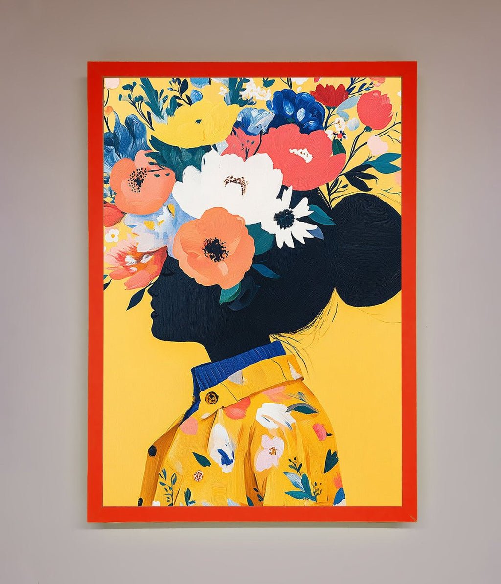 Yellow Floral Explosion Framed Print