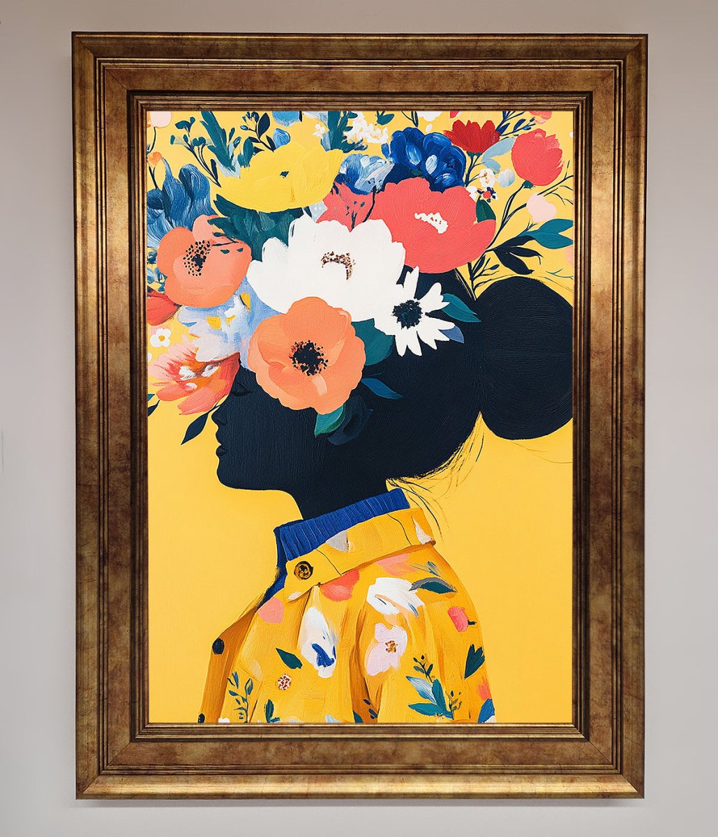Yellow Floral Explosion Framed Print