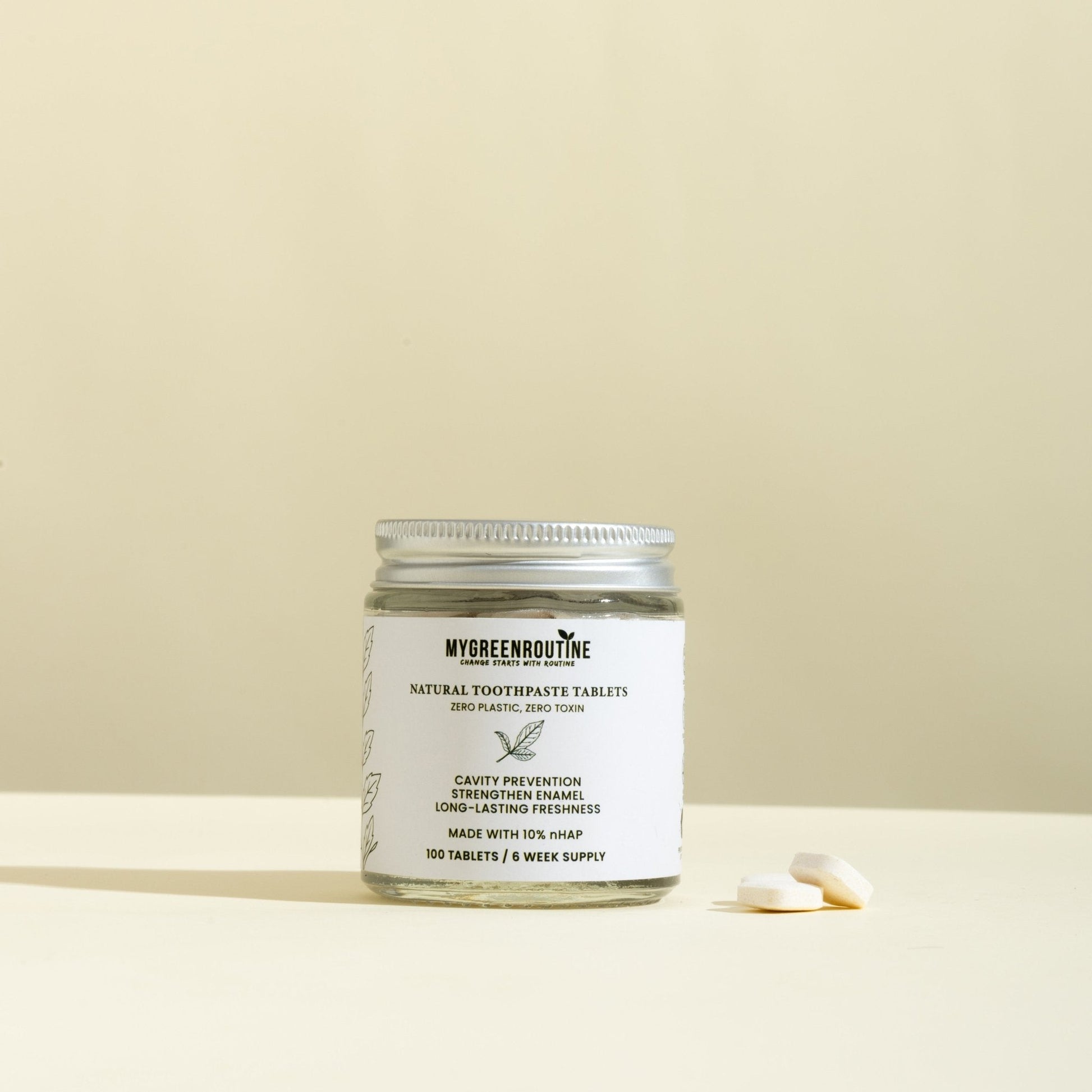 Toothpaste Tablets in Glass Jar 100 Pieces