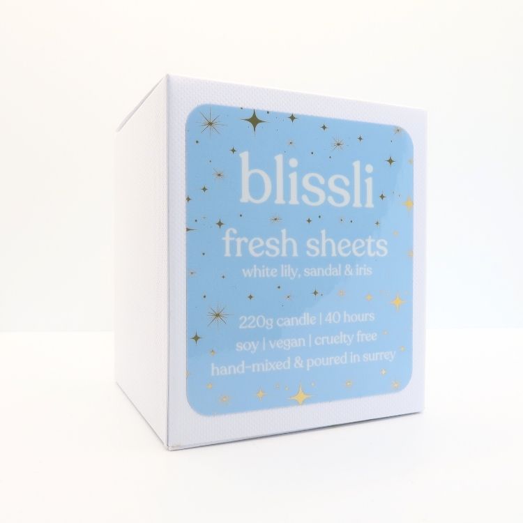 Fresh Sheets Soy Candle White Lily Sandalwood Iris 220g