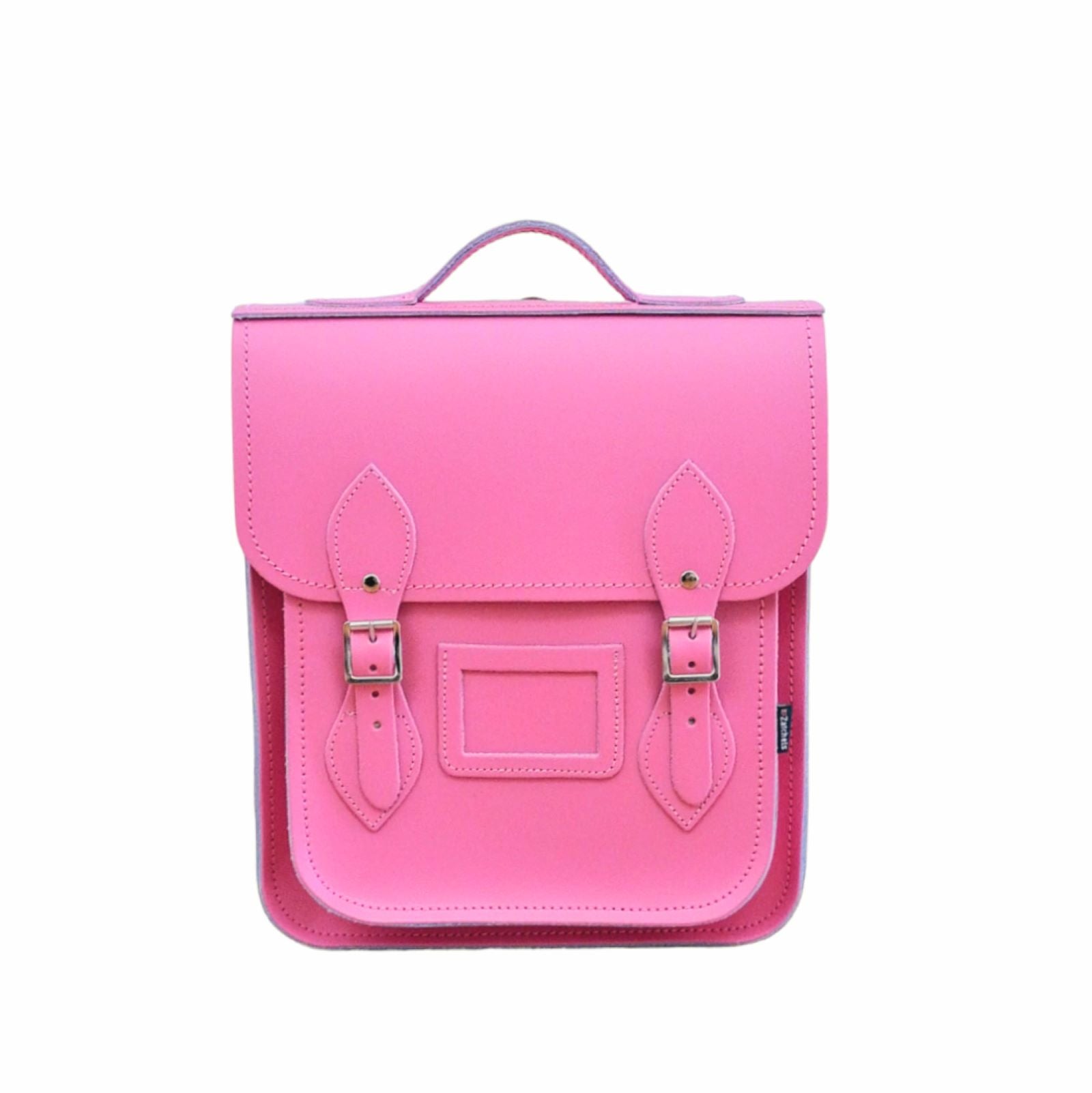Handmade Leather City Backpack in Hot Fuchsia