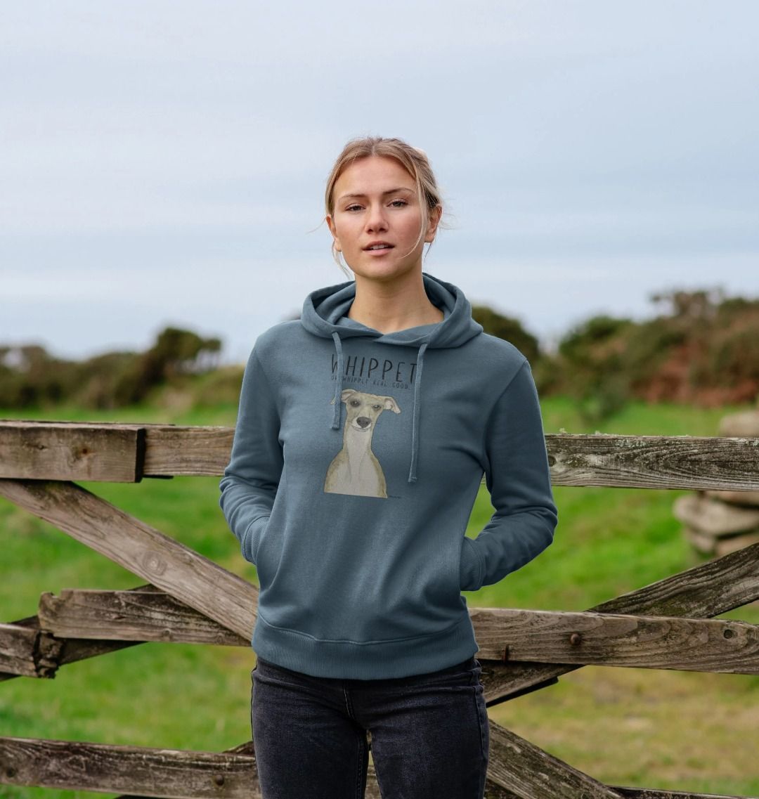 Women's Whippet Organic Cotton Hoodie Ethical and Cozy