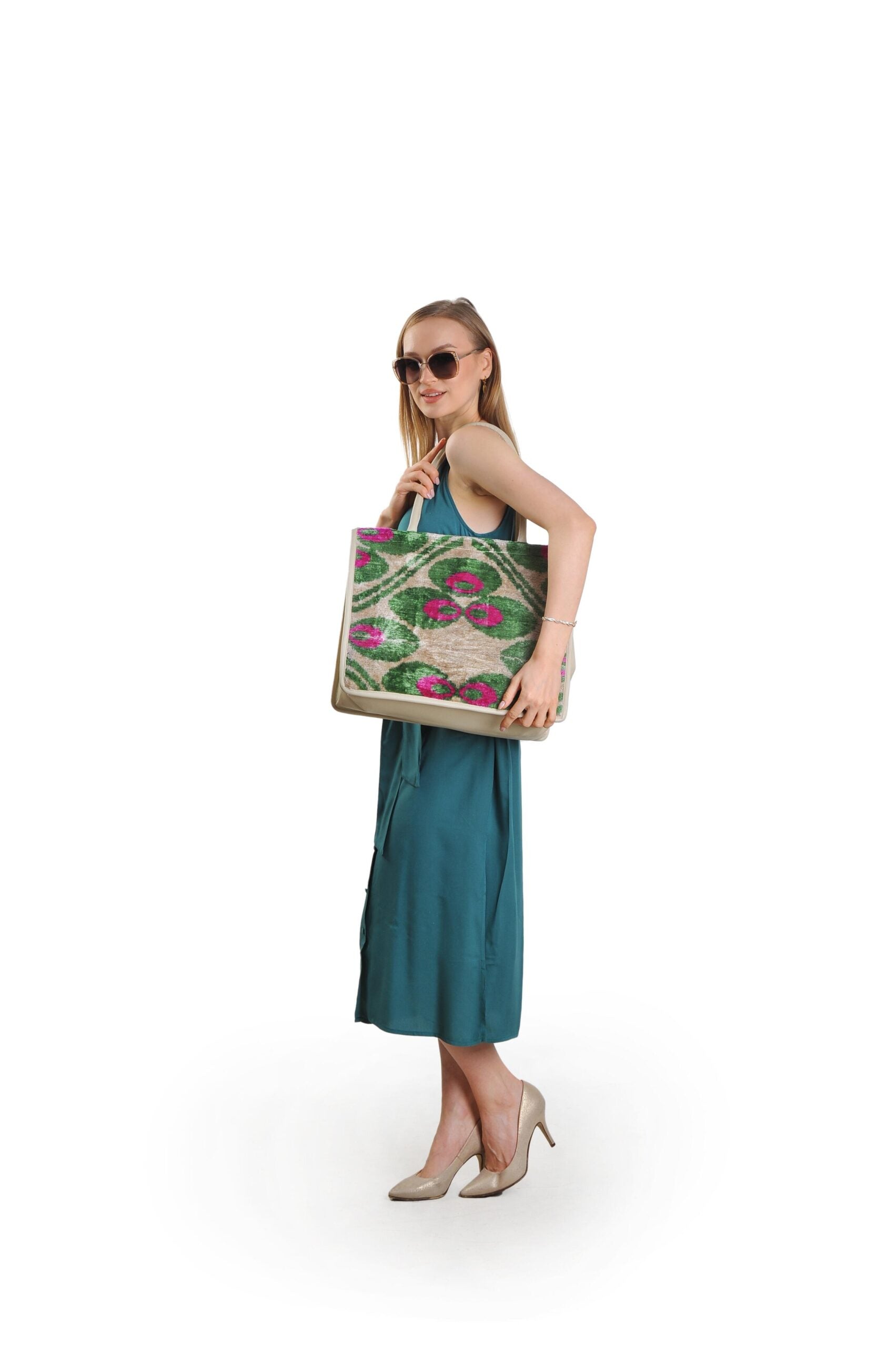 Gemma Silk & Leather Tote – Spacious, Handmade & Luxurious by Jkel at www.brixbailey.com