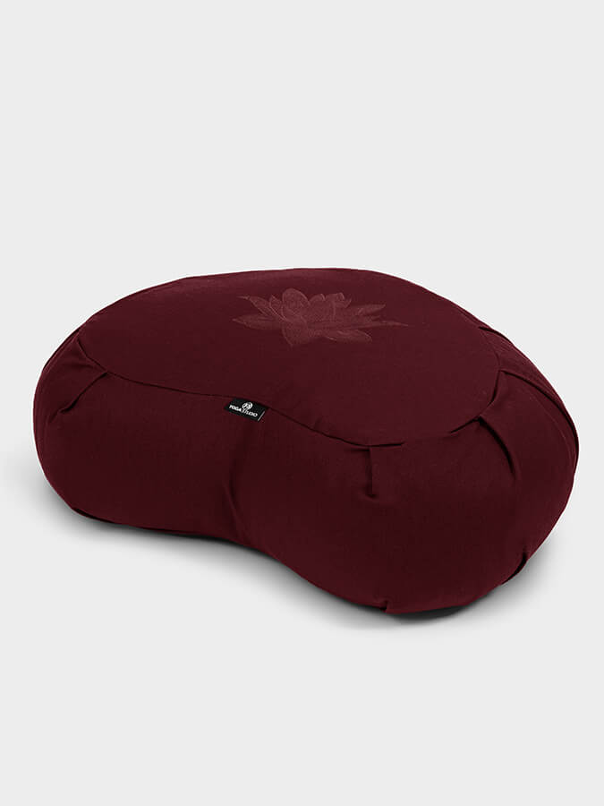 Organic Cotton Crescent Lotus Zafu Buckwheat Meditation Cushion