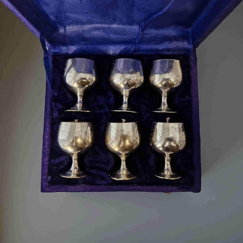 Repurposed Silver Goblet Candle Set