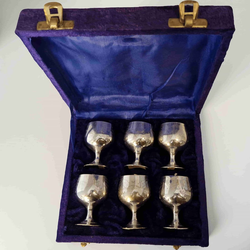 Repurposed Silver Goblet Candle Set