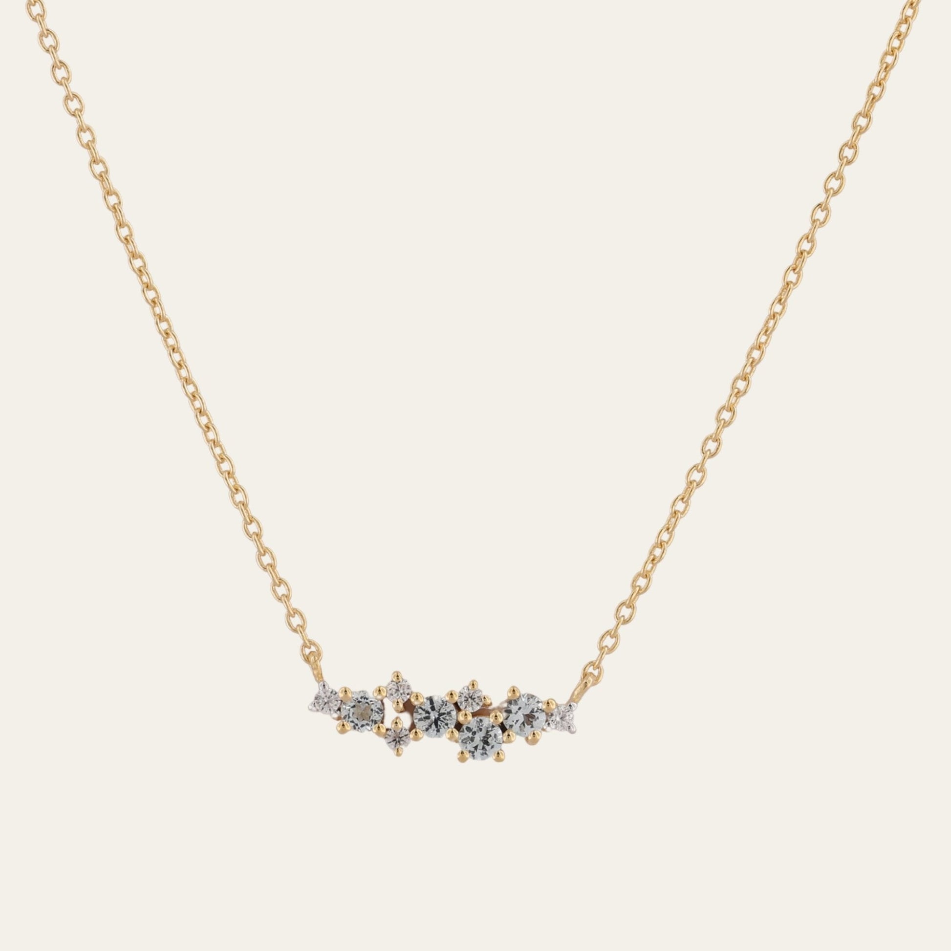 Gold Cluster Gemstone Necklace Elara