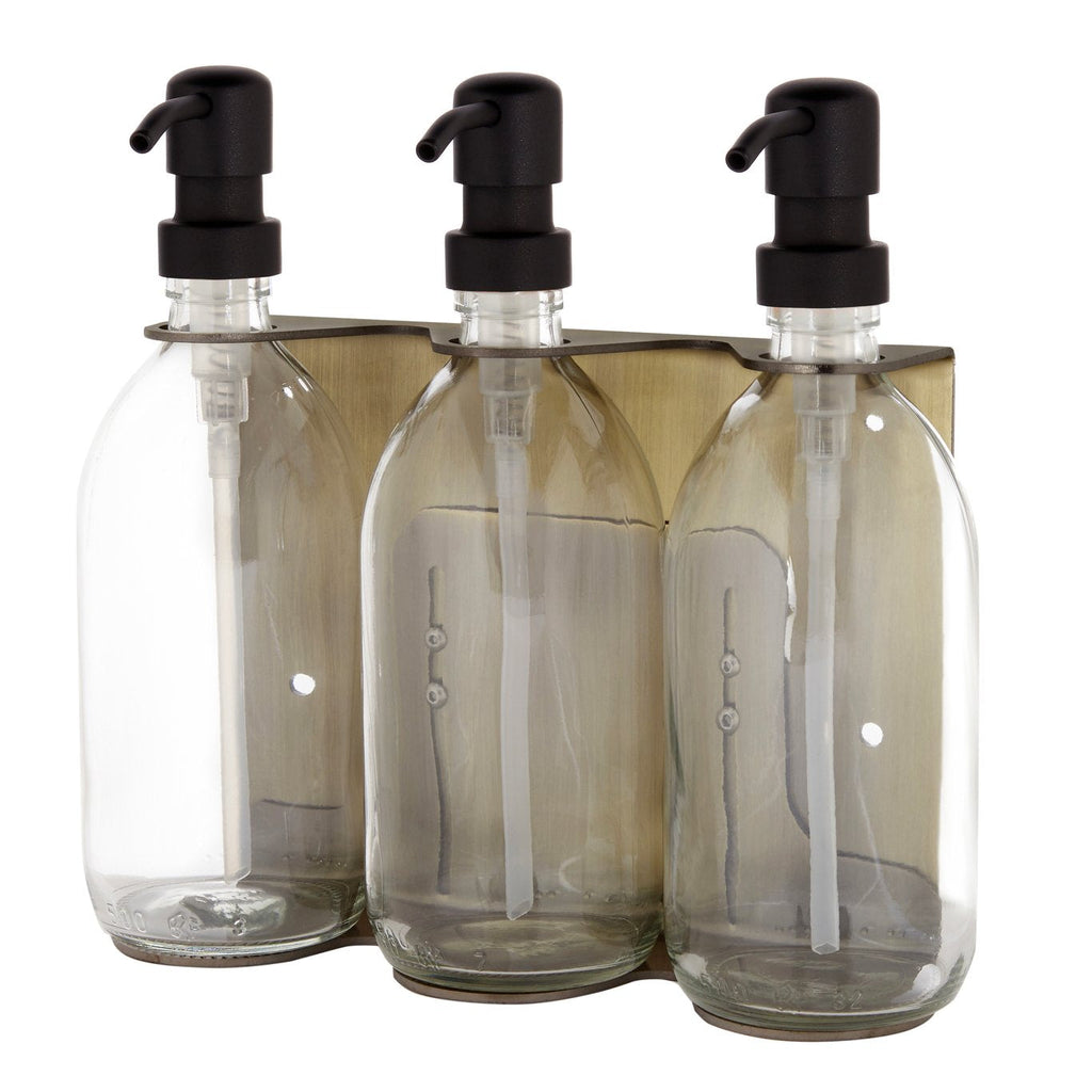 Gold Triple Wall Mounted Soap Dispenser