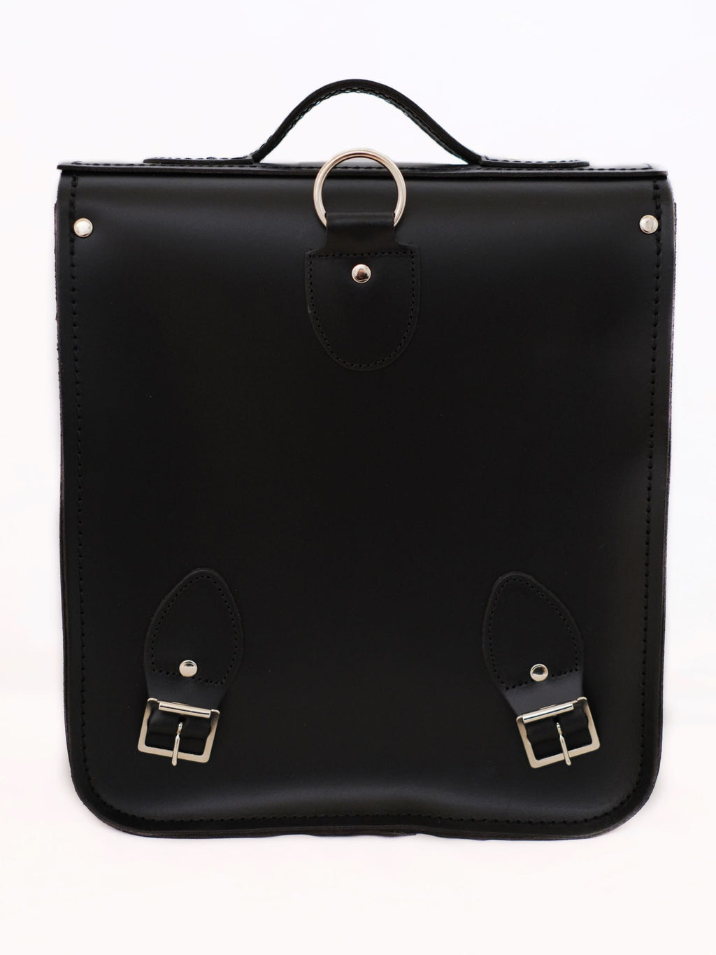 Handmade Leather City Backpack in Gothic Striped Black and White