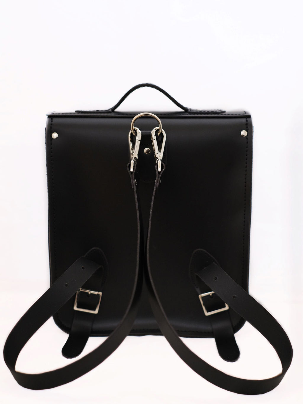 Handmade Leather City Backpack in Gothic Striped Black and White