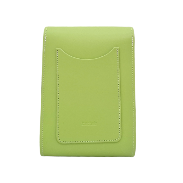 Handmade Leather Festival Phone Bag in Grass Green