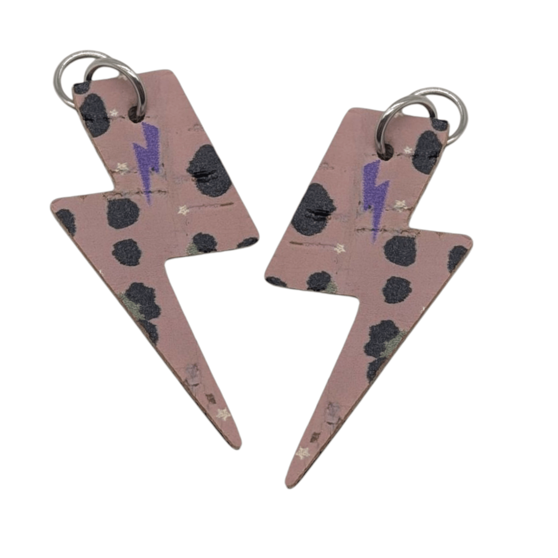 Green and Pink Flash Mini Lightning Bolt Cork Charms