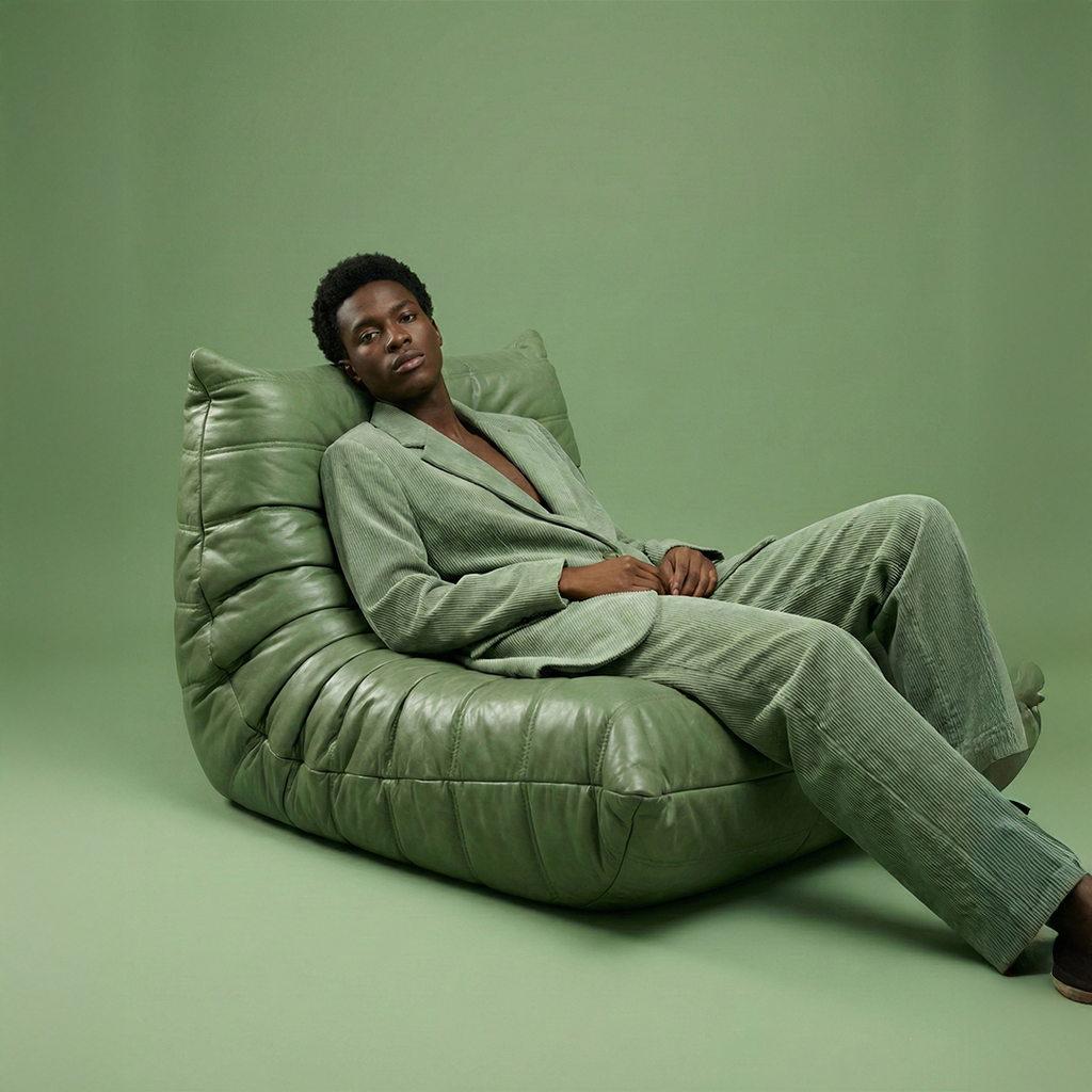 Caterpillar Lounger Chair in Premium Suede