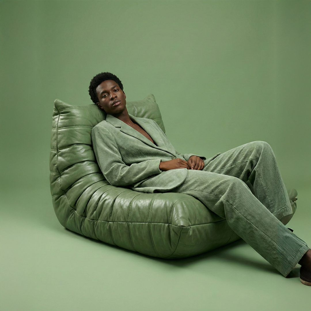Caterpillar Lounger Chair in Premium Suede