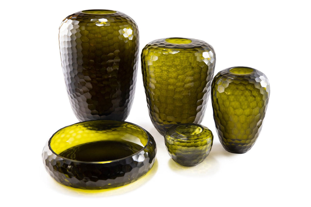 Olive Green Candleholder, 10cm Height