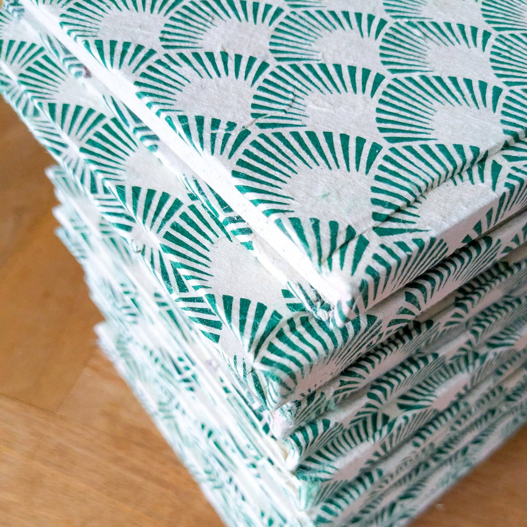 Recycled Paper Notebook A5 with Hardcover and Ribbon Bookmark