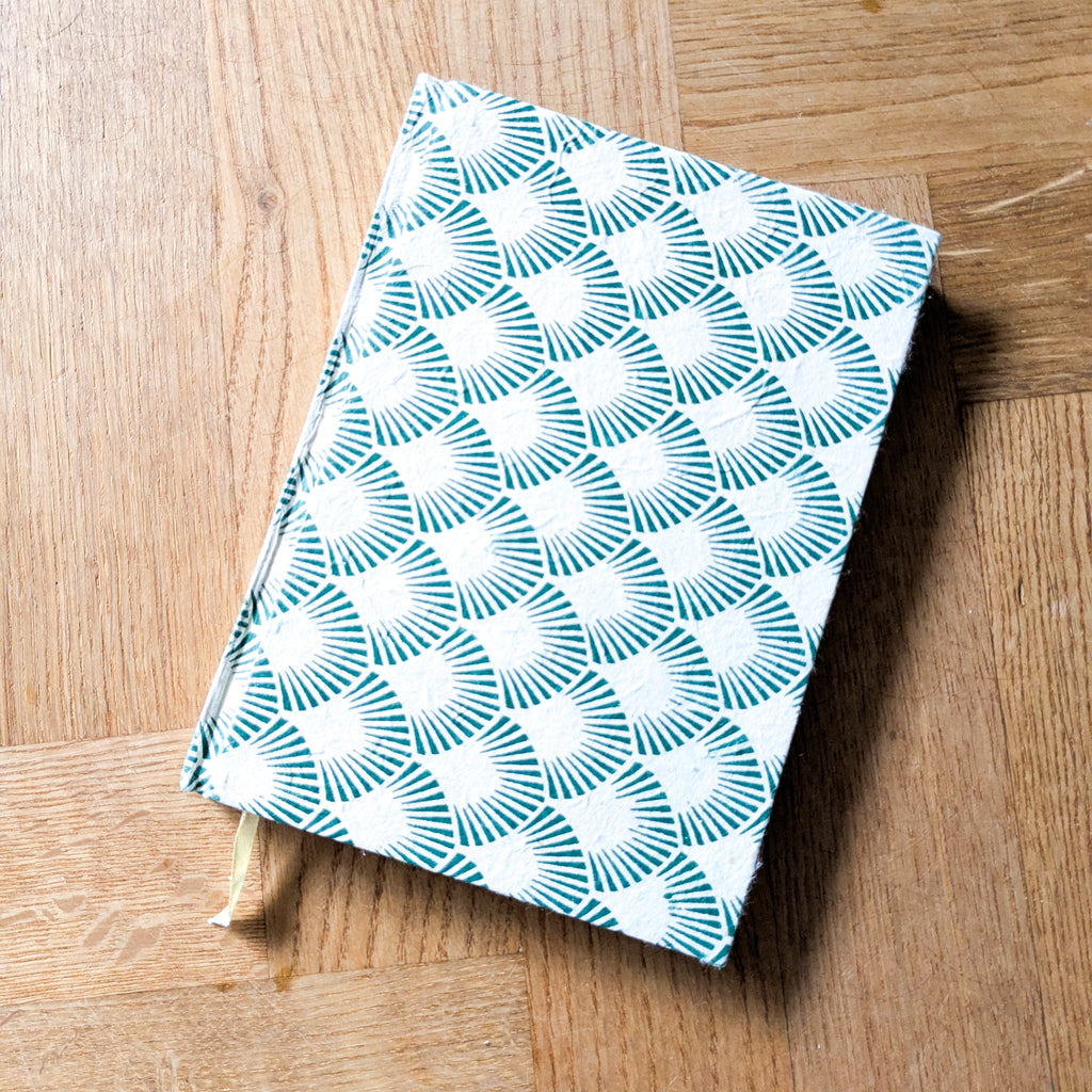 Recycled Paper Notebook A5 with Hardcover and Ribbon Bookmark