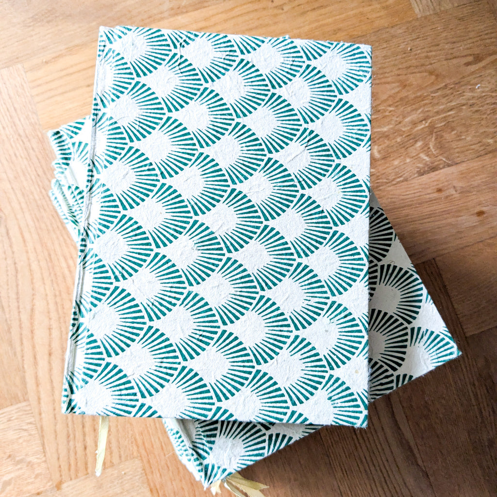 Recycled Paper Notebook A5 with Hardcover and Ribbon Bookmark
