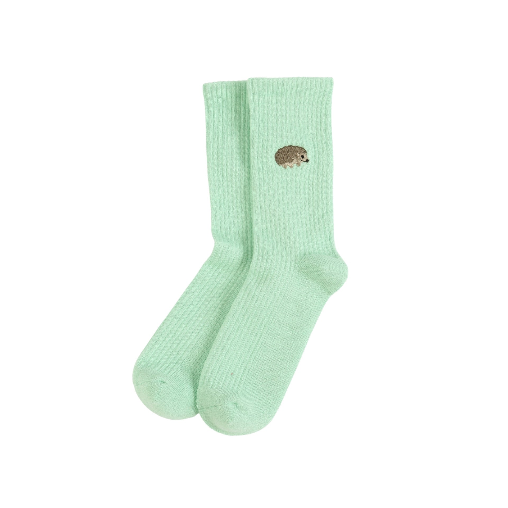 Save the Hedgehog Ribbed Bamboo Socks in Green